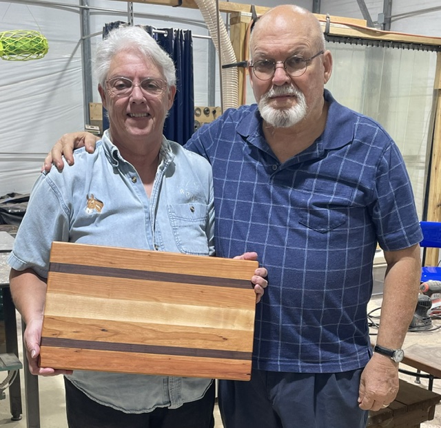 Wayne and Phyllis in their workshop